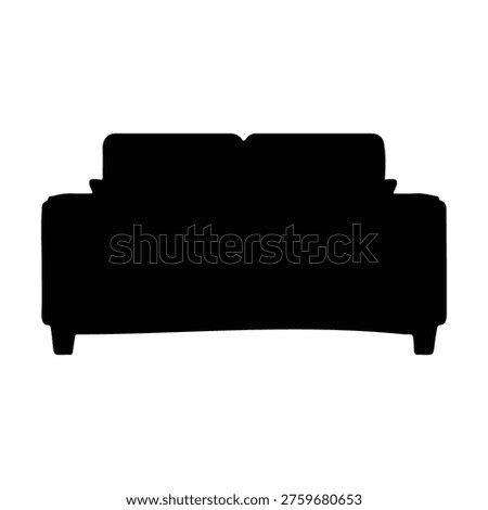 couch silhouette vector flat design on white background.
