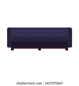 Couch sofa illustration furniture vector icon. Interior home living room style. Relax flat cozy seat. Fashion settee graphic divan