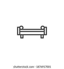 Couch sofa line icon. linear style sign for mobile concept and web design. Sofa, seat furniture outline vector icon. Symbol, logo illustration. Vector graphics