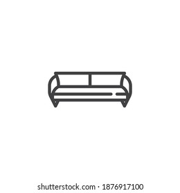 Couch sofa line icon. linear style sign for mobile concept and web design. Sofa, seat furniture outline vector icon. Symbol, logo illustration. Vector graphics