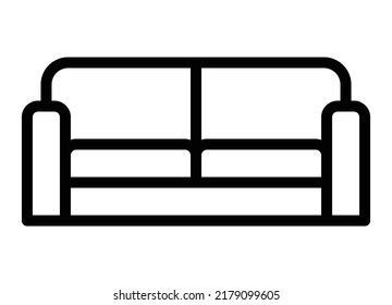 Couch or sofa loveseat line art vector icon for apps and websites