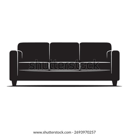 Couch sofa silhouette vector illustration design on white background