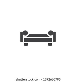 Couch sofa vector icon. filled flat sign for mobile concept and web design. Sofa, seat furniture glyph icon. Symbol, logo illustration. Vector graphics