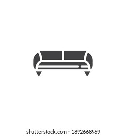 Couch sofa vector icon. filled flat sign for mobile concept and web design. Sofa, seat furniture glyph icon. Symbol, logo illustration. Vector graphics