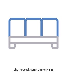 icono de línea de color vectorial del sofá 