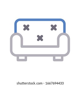 couch vector color line icon 