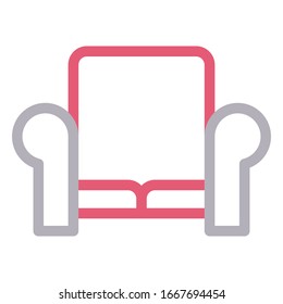 couch vector color line icon 