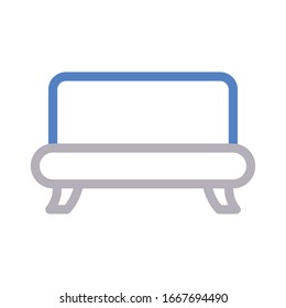 couch vector color line icon 