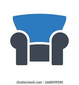 icono de color de glifo vectorial del sofá 