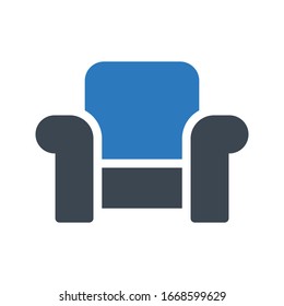 couch vector glyph color icon 