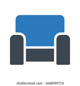 icono de color de glifo vectorial del sofá 