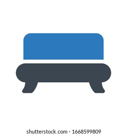 icono de color de glifo vectorial del sofá 