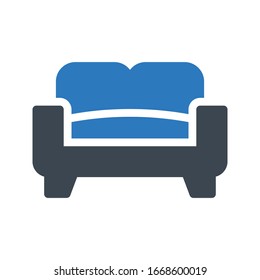 icono de color de glifo vectorial del sofá 