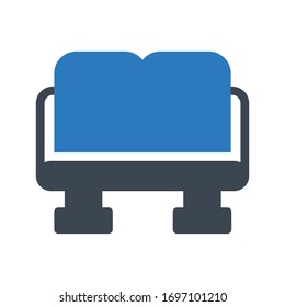couch vector glyph color icon 