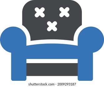couch vector glyph colour icon