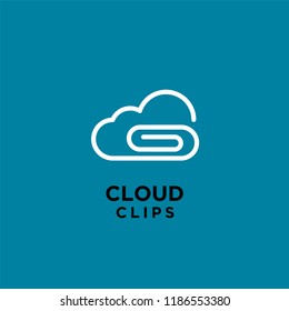 coud clips logo idea icon design vector