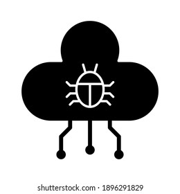 Coud, infected, virus, network icon vector image. Can also be used for cyber security. Suitable for use on web apps, mobile apps and print media.