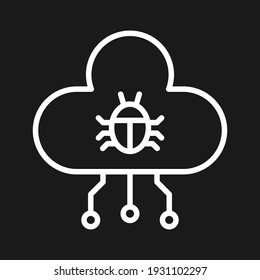 Coud, infected, virus, network icon vector image. Can also be used for cyber security. Suitable for use on web apps, mobile apps and print media.