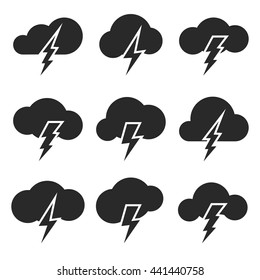 Coud lightning icon. Vector illustration