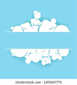 Coudy message bar on light blue background and place for you text.