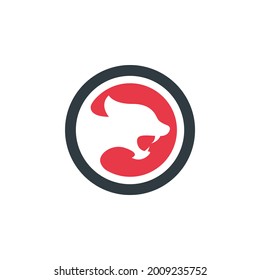 cougar in the circle logo company ready to use. logo design vector template. modern logo concept.