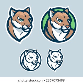 Cougar head emblem with four variations.