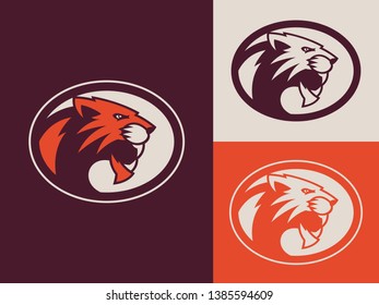 Cougar Head Mascot Multiple Versions