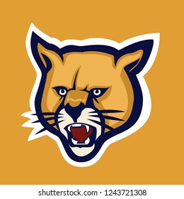 Cougar head sport logo vector illustration