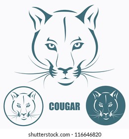 Cougar head - vector illustration