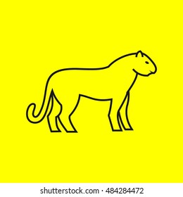 Cougar icon. Animal thin line design. vector illustration
