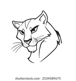 cougar icon vector illustration style