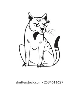 cougar icon vector illustration style