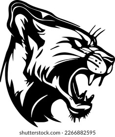 cougar ing, vector illustration, black color