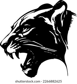 cougar ing, vector illustration, black color