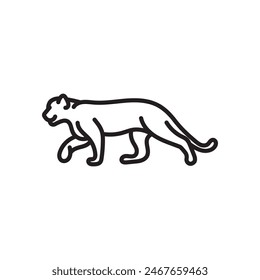 Cougar isolated outline Icon, Vector Illustration