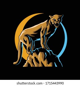 cougar jungle cat logo illustration