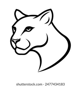 A cougar line art vector illustration
