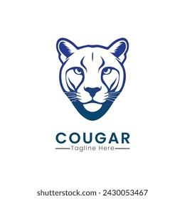 cougar logo design icon template