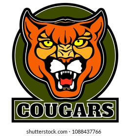 Cougar logo. Cougar head, vector illustration