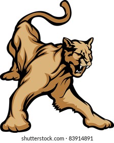 Cougar Mascot Body Vector Illustration