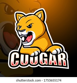 Cougar mascot esport logo design