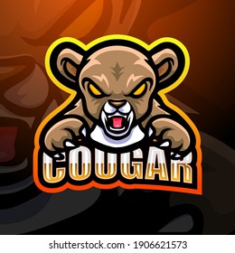 Cougar mascot esport logo design