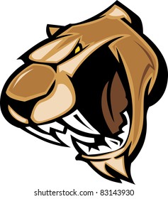 Cougar Mascot Head  Graphic