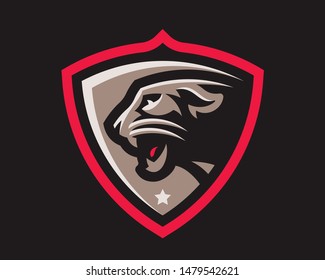 Cougar modern logo, template design emblem for a sport and eSport team.