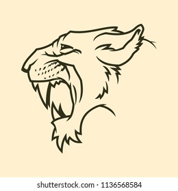 Cougar or panther head silhouette