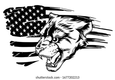 Cougar Panther Mascot Head Vector Graphic art