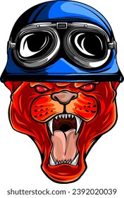 Cougar Panther Mascot Head Vector Graphic