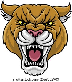 Cougar, panther, mountain lion or puma wildcat cat sports team mascot