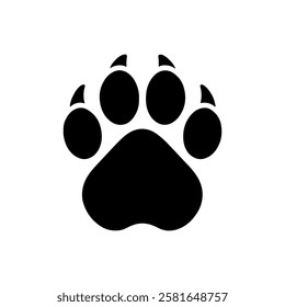 Cougar paw print icon silhouette vector illustration design.