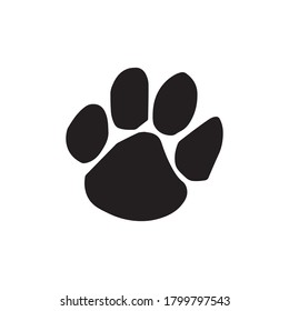 Cougar Paw Vector, White Background 